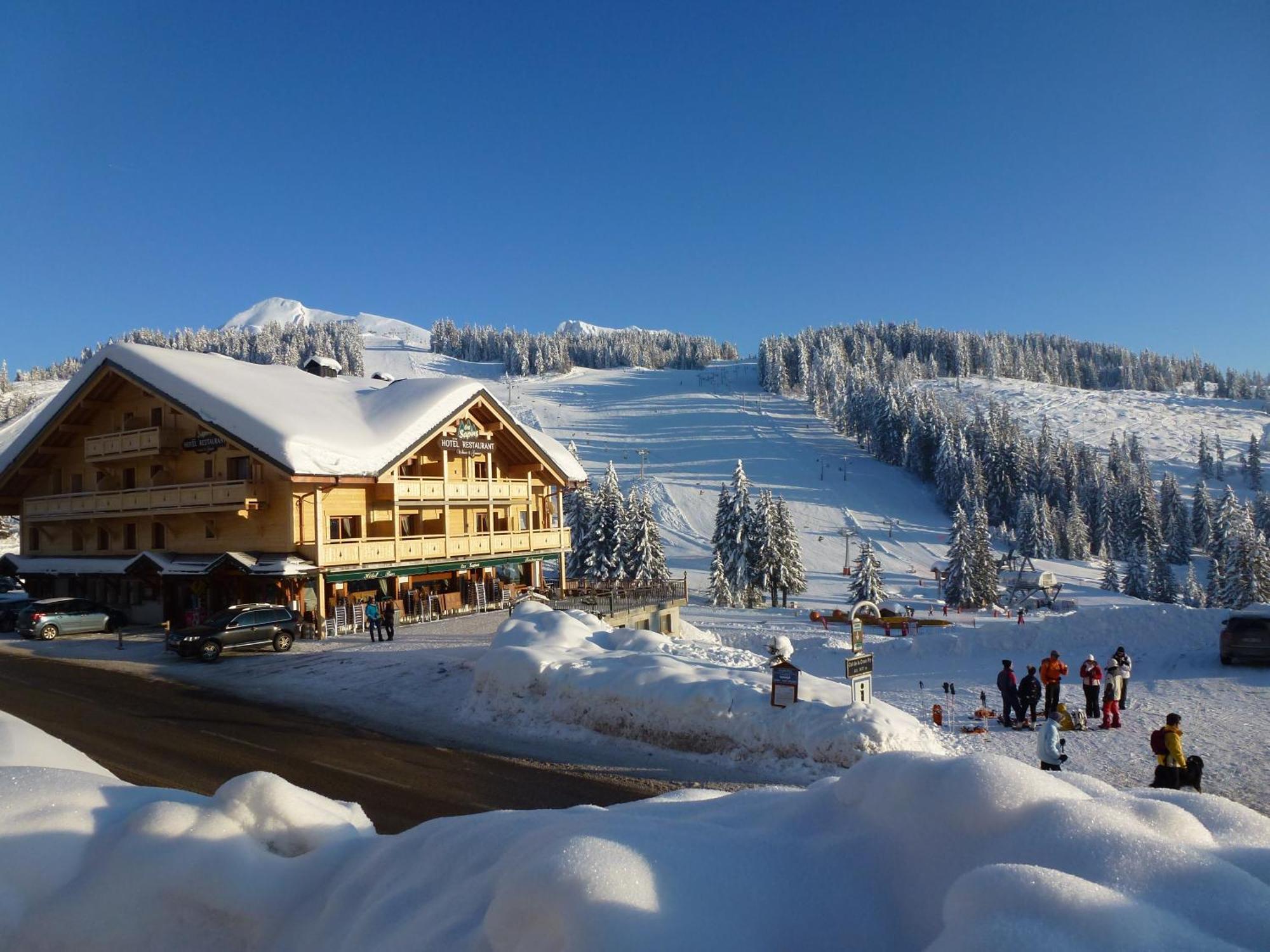 Hotel Restaurant "Les Sapins" Wellness & Gourmet Manigod Buitenkant foto